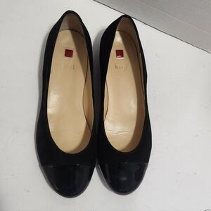 Hogl Made in Hungary Leather Velvet Black Flats Shoes Womens 8